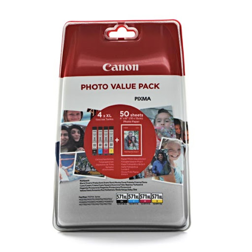Canon 571XL Photo Value Pack CMYK Ink Cartridges - CLI 571XL CMYK
