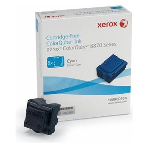 Xerox ColorQube 6 Solid Cyan Ink Wax Sticks, 17.3K Yield (108R00954)