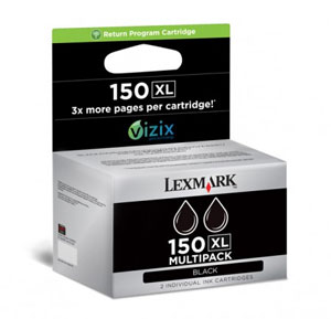 Lexmark 150-XL Return Program High Capacity Twin Black Ink Cartridges -014N1813E (14N1813E)