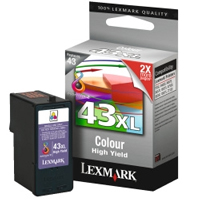 Lexmark 43XL New Higher Capacity Colour Ink Cartridge - 018YX143E (18YX143E)