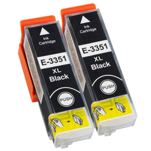 Tru Image Premium High Capacity Compatible Twin Black Ink Cartridges for T335140, 22ml x 2