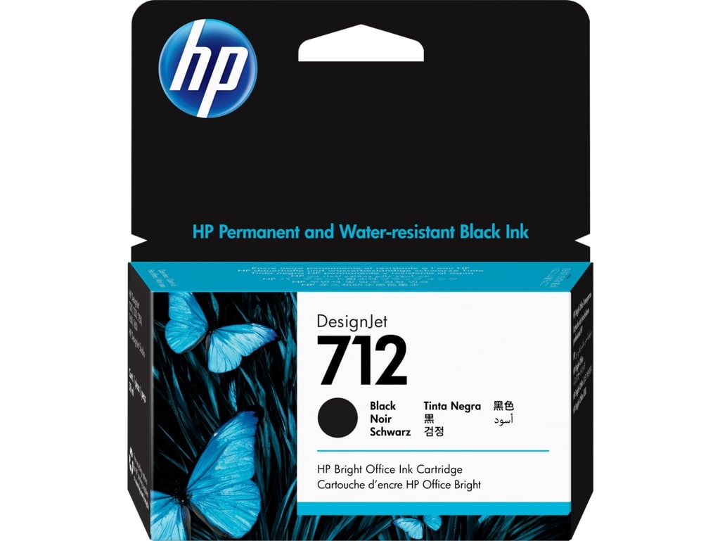HP 712 Black Ink Cartridge - 3ED70A Designjet Ink, 38ml (712)