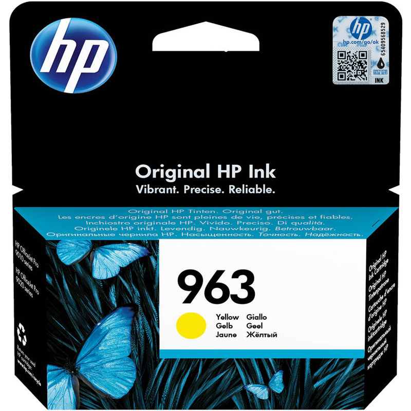 HP 963 Standard Capacity Yellow Ink Cartridge - 3JA25A (3JA25AE)