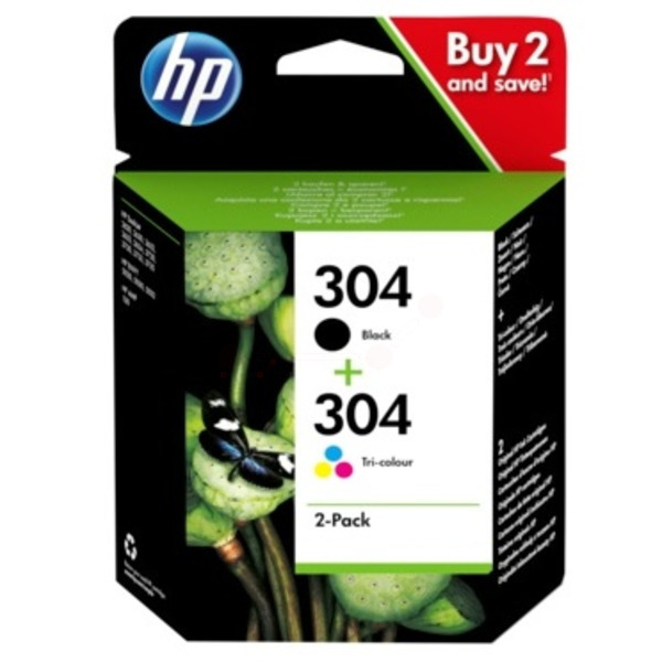 HP Black & Tri-Colour HP 304 Ink Cartridge Multipack - 3JB05AE