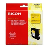 Ricoh GC 21Y Standard Capacity Gel Print Yellow Ink Cartridge, 1K Page Yield