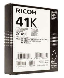 Ricoh High Capacity GC 41K Gel Print Black Ink Cartridge, 2.5K Page Yield (405761)