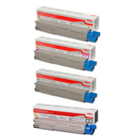 OKI 4345943 Multipack, Set of 4 CMYK Toner Cartridges (43459433/4/5/6) (4345943 Multipack)