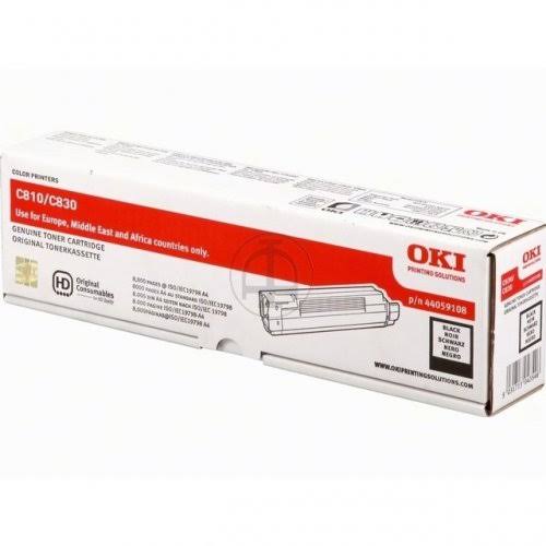 OKI Oki Black Laser Toner Cartridge, 8K Yield (44059108)