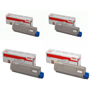 OKI 4431530 Multipack, Set of 4 CMYK Toner Cartridges (44315305/6/7/8) (4431530 Multipack)