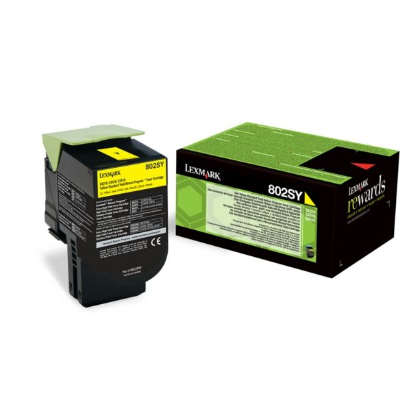 Lexmark 702SY Return Program Yellow Toner Cartridge, 2K Page Yield (80C2SY0)