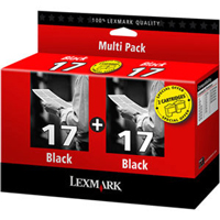 Lexmark No 17 Twin Pack High Capacity Black Ink Cartridge (80D2954)