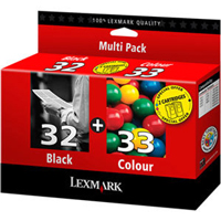 Lexmark Standard Capacity No 32 Black & No 33 Colour Ink Cartridges (80D2951)