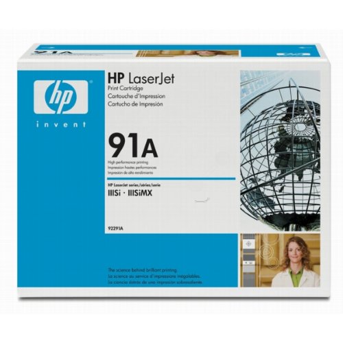 HP No 91A Laser Toner Cartridge, 10.2K Page Yield (92291A)