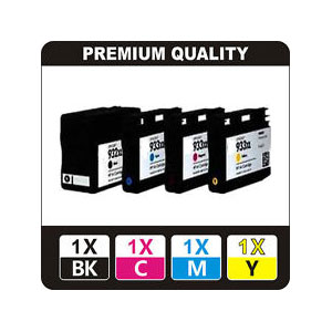 932XL Black and 933XL CMY set of 4 Compatible Ink Cartridges (932XL-933XL Compatible Set)
