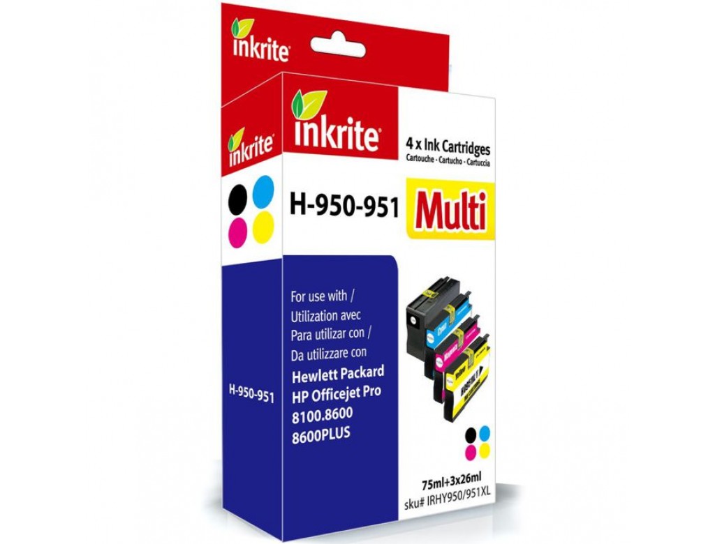 950XL Black and 951XL CMY set of 4 Compatible Ink Cartridges (950XL-951XL Compatible Set)