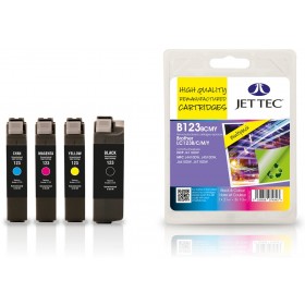 Jet Tec Quad Pack LC-123 Black, Cyan, Magenta, Yellow Ink Cartridges
