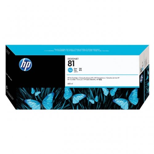HP 81 Cyan DesignJet Dye Ink Cartridge C4931A - Damaged or No Packaging (C4931A)