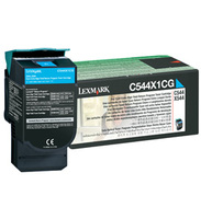 Lexmark C544X1CG Extra High Capacity Return Program Cyan Toner Cartridge, 4K Page Yield (C544X1CG)