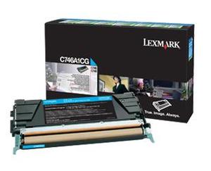 Lexmark C746A1CG Cyan (Return Program) Toner Cartridge, 7K Page Yield