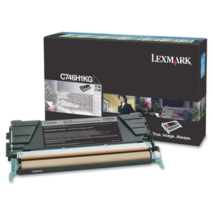 Lexmark C746H1KG Black (Return Program) Toner Cartridge, 12K Page Yield (C746H1KG)