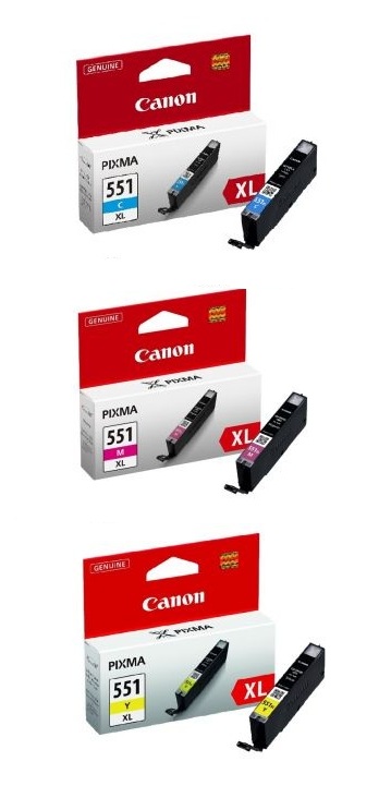 CLI-551XL - 3 Ink Cartridges Pack (Cyan Magenta Yellow) (CLI-551XLCMY Multipack)