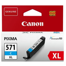 Canon 571XL High Capacity Cyan Ink Cartridge - CLI 571XL C, 11ml (CLI-571XLC)