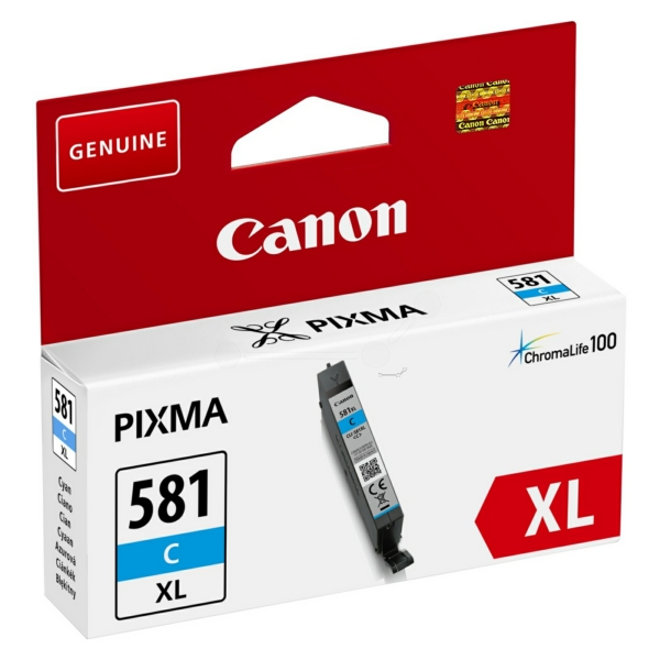 Canon 581XL High Capacity Cyan Ink Cartridge - CLI 581XL C, 8.3ml (CLI-581XLC)