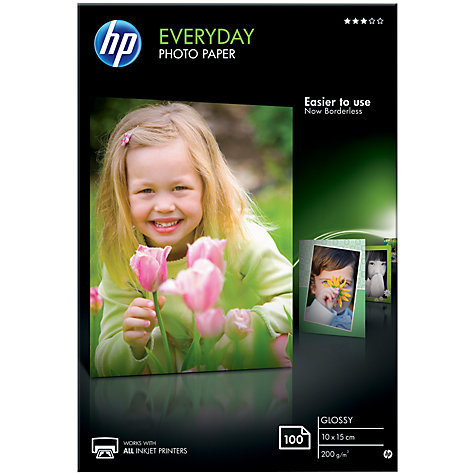 HP Everyday Photo Paper, 4x6, 200gms, 100 Sheets