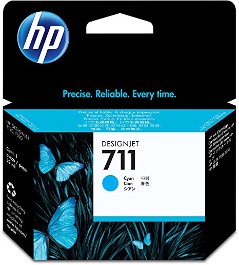 HP 711 Cyan Ink Cartridge - CZ130 Designjet Ink, 29ml (CZ130A)
