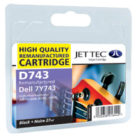 Jet Tec Replacement Black Ink Cartridge (Alternative to Dell 7Y743) (D743)
