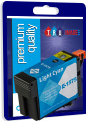Tru Image Compatible High Capacity Pigment Light Cyan XL Ink Cartridge for Epson T1575 - 29.5ml (E-1575)