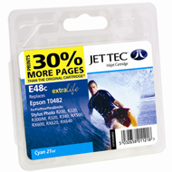 Jet Tec (Made in the UK) E48C Cyan Ink Cartridge for T048240, 13ml