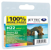 Jet Tec Replacement 100% More Pages Colour Ink Cartridge (Alternative to HP No 22, C9352A) (H22)