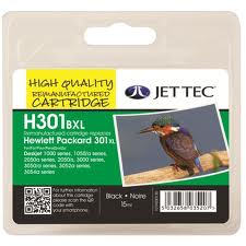 Jet Tec Jettec Replacement 301XL High Capacity Black Ink Cartridge (Alternative to HP No CH563E), 15ml (H301BXL)