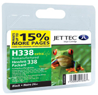 Jet Tec Replacement 15% More Pages Black Ink Cartridge (Alternative to HP No 338, C8765E) (H338)
