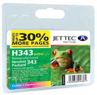 Jet Tec Replacement 30% More Pages Colour Ink Cartridge (Alternative to HP No 343, C8766E)