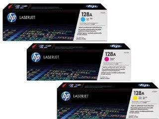 HP Tri Pack 128A (CMY) - Set of Cyan, Magenta and Yellow Toners (HP 128A Tri Pack)