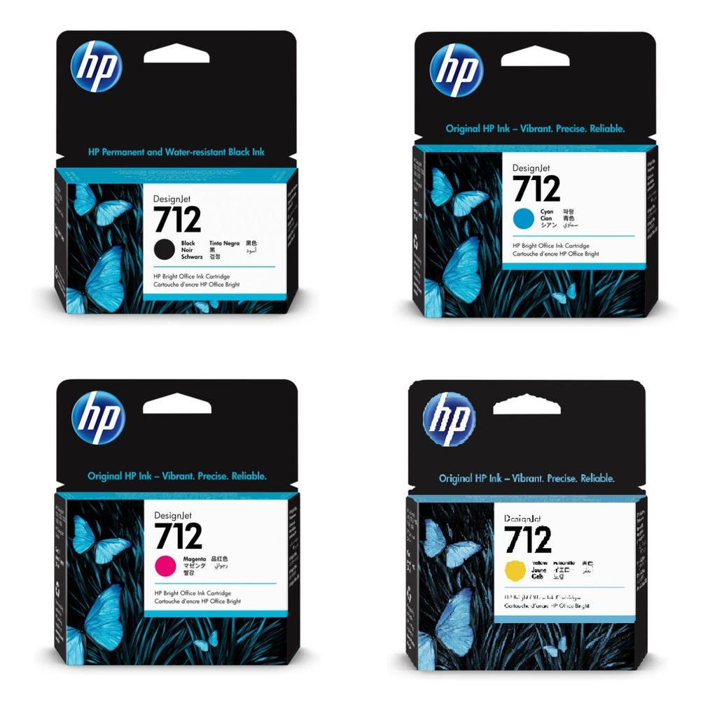 HP 712 High Capacity Black & Standard Capacity Colours Multipack Ink Cartridges (712)