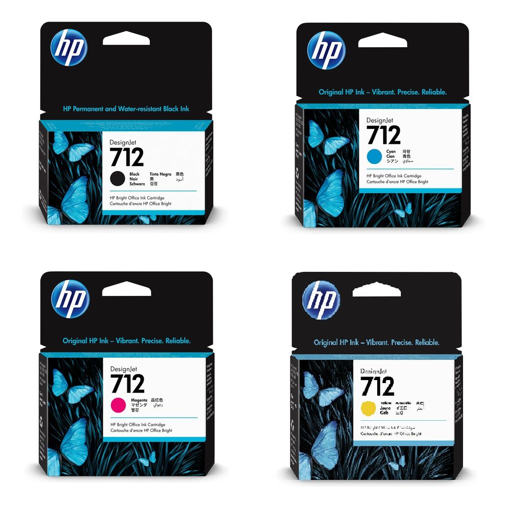 HP 712 Standard Capacity Black & Colours Multipack Ink Cartridges (712)