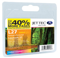 Jet Tec Replacement 40% More Pages Colour Ink Cartridge (Alternative to Lexmark No 27, 10N0227E) (L27)