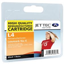 Jettec Replacement Black Ink Cartridge (Alternative to Lexmark No 4, 18C1974E)