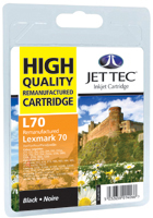 Jet Tec Replacement Black Ink Cartridge (Alternative to Lexmark No 70, 12AX970E) (L70)