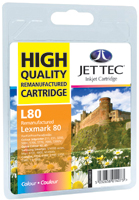 Jet Tec Replacement Colour Ink Cartridge (Alternative to Lexmark No 80, 12A1980E) (L80)