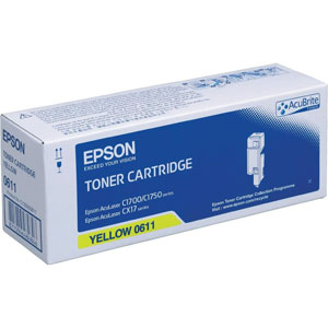 Epson High Capacity C13S050611 Yellow Toner Cartridge, 1.4K Page Yield