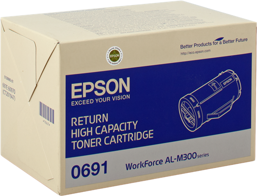 Epson S050691 High Capacity Return Program Black Toner Cartridge, 10K Page Yield (S050691)