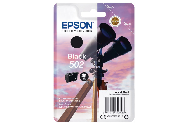 Epson 502 Black Ink Cartridge - T02V1 Binoculars Inkjet Printer Cartridge (T02V140)
