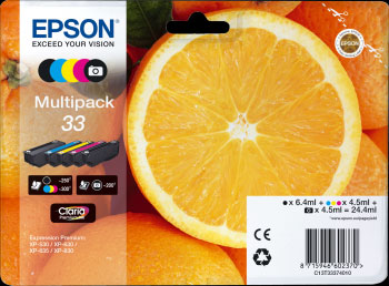 Epson 5 Colour Multipack Epson 33 Ink Cartridge (T3337) Printer Cartridge