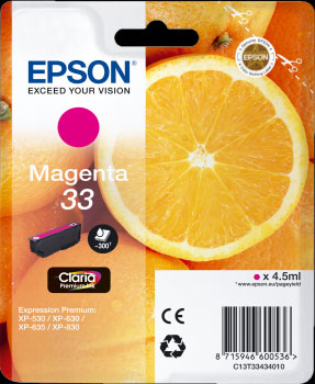 Epson Magenta Epson 33 Ink Cartridge (T3343) Printer Cartridge