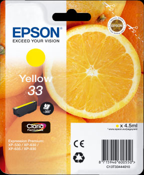 Epson 33 Ink Yellow C13T334440 Cartridge (T3344)