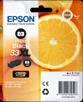 Epson 33XL Ink Photo Black C13T336140 Cartridge (T3361)